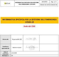 INFORMATIVA SPECIFICA PER LA GESTIONE DELL'EMERGENZA