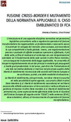 FUSIONE CROSS-BORDER E MUTAMENTO DELLA NORMATIVA APPLICABILE: IL CASO EMBLEMATICO DI FCA - FCHub