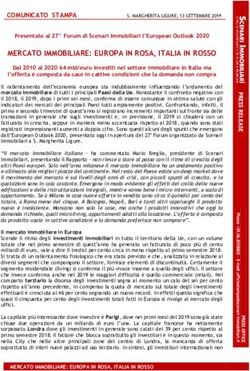 MERCATO IMMOBILIARE: EUROPA IN ROSA, ITALIA IN ROSSO - Forum Scenari