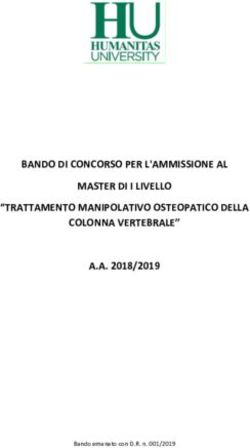 BANDO DI CONCORSO PER L'AMMISSIONE AL MASTER DI I LIVELLO "TRATTAMENTO MANIPOLATIVO OSTEOPATICO DELLA COLONNA VERTEBRALE" A.A. 2018/2019
