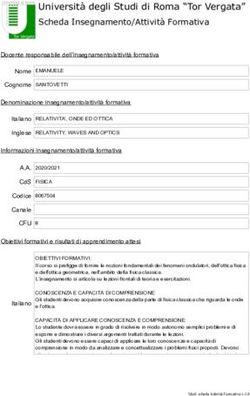 Università degli Studi di Roma "Tor Vergata" Scheda Insegnamento/Attività Formativa