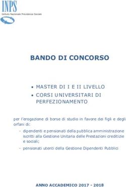 BANDO DI CONCORSO MASTER DI I E II LIVELLO CORSI UNIVERSITARI DI PERFEZIONAMENTO