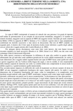 LA MEMORIA A BREVE TERMINE NELLA SORDITÀ: UNA RIDEFINIZIONE DELLO SPAN DI MEMORIA?