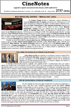 CineNotes Appunti e spunti sul mercato del cinema e dell'audiovisivo - Anec