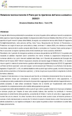Relazione tecnica inerente il Piano per la ripartenza dell'anno scolastico 2020/21