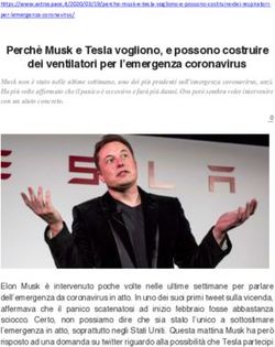 Perch&egrave; Musk e Tesla vogliono, e possono costruire dei ventilatori per l'emergenza coronavirus