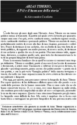 ARIAS TIBERIO, il PCI e il buon uso della storia