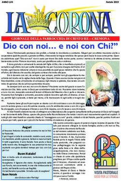 Dio con noi e noi con Chi?" - GIORNALE DELLA PARROCCHIA DI CRISTO RE-CREMONA - Parrocchia Cristo Re