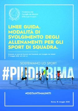 LINEE GUIDA. MODALITÀ DI SVOLGIMENTO DEGLI ALLENAMENTI PER GLI SPORT DI SQUADRA - SOSTENIAMO LO SPORT