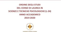 ORDINE DEGLI STUDI DEL CORSO DI LAUREA IN SCIENZE E TECNICHE PSICOLOGICHE (L-24) ANNO ACCADEMICO 2019-2020