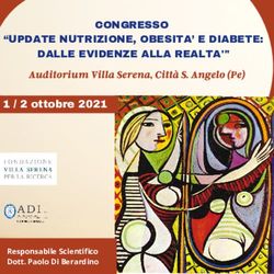 CONGRESSO "UPDATE NUTRIZIONE, OBESITA' E DIABETE: DALLE EVIDENZE ALLA REALTA'" - 1 / 2 ottobre 2021
