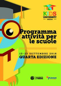QUARTA EDIZIONE 13-23 SETTEMBRE 2018 - Kidsuniversity Verona