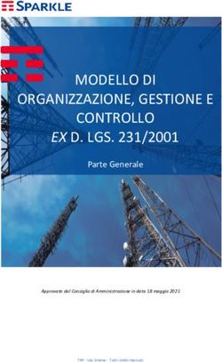 MODELLO DI ORGANIZZAZIONE, GESTIONE E CONTROLLO - EX D. LGS. 231/2001 Parte Generale