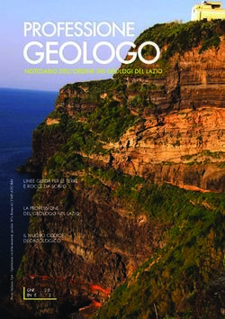 LINEE GUIDA PER LE TERRE E ROCCE DA SCAVO LA PROFESSIONE DEL GEOLOGO NEL LAZIO IL NUOVO CODICE DEONTOLOGICO - NUMERO 57 LUGLIO 2019 - Ordine dei ...