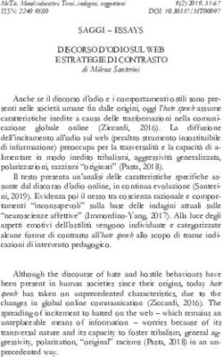 SAGGI - ESSAYS DISCORSO D'ODIO SUL WEB E STRATEGIE DI CONTRASTO