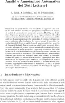 Analisi e Annotazione Automatica dei Testi Letterari