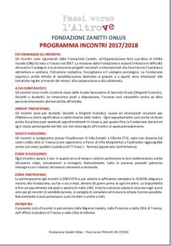 PROGRAMMA INCONTRI 2017/2018 - FONDAZIONE ZANETTI ONLUS