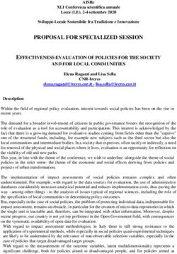 PROPOSAL FOR SPECIALIZED SESSION - EFFECTIVENESS EVALUATION OF POLICIES FOR THE SOCIETY AND FOR LOCAL COMMUNITIES - IRCRES-CNR