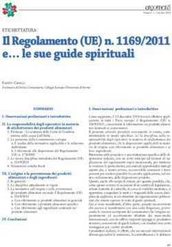 IL REGOLAMENTO (UE) N. 1169/2011 E LE SUE GUIDE SPIRITUALI - SIVEMP