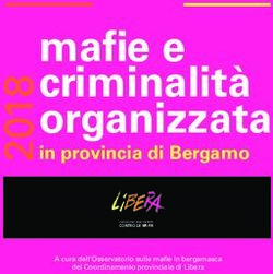 Mafie e criminalità organizzata - in provincia di Bergamo A cura dell'Osservatorio sulle mafie in bergamasca - Libera Bergamo
