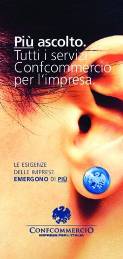 Più ascolto. Tutti i servizi Confcommercio per l'impresa - LE ESIGENZE DELLE IMPRESE - Confcommercio Molise