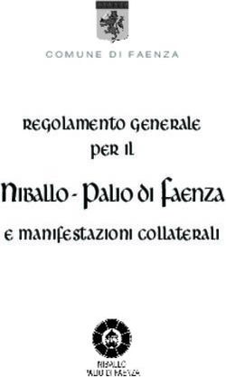 NIBALLO - PALIO DI FAENZA - e manifestazioni collaterali REGOLAMENTO GENERALE per il