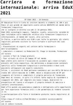 Formazione internazionale: arriva EduX 2021