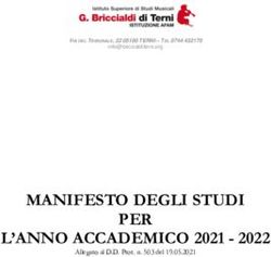 MANIFESTO DEGLI STUDI PER L'ANNO ACCADEMICO 2021 2022