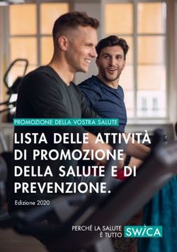 LISTA DELLE ATTIVIT&Agrave; DI PROMOZIONE DELLA SALUTE E DI PREVENZIONE - PROMOZIONE DELLA VOSTRA SALUTE - Edizione 2020 - Swica