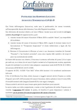 DURANTE L'EMERGENZA COVID-19 - PATOLOGIE DEI RAPPORTI LOCATIVI - Confabitare Roma