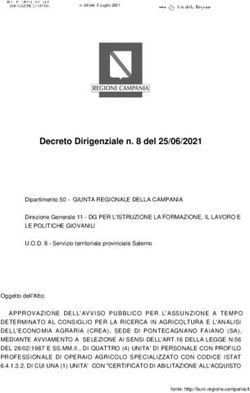 Decreto Dirigenziale n. 8 del 25/06/2021 - Regione Campania