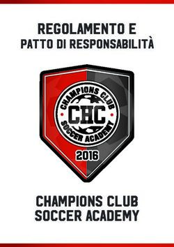 REGOLAMENTO E - CHAMPIONS CLUB SOCCER ACADEMY - PATTO DI RESPONSABILIT&Agrave; - CHC Champions Club Soccer Academy