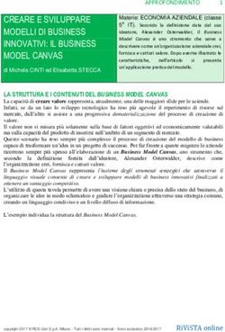 CREARE E SVILUPPARE MODELLI DI BUSINESS INNOVATIVI: IL BUSINESS MODEL CANVAS