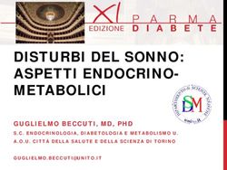DISTURBI DEL SONNO: ASPETTI ENDOCRINO-METABOLICI - GUGLIELMO BECCUTI, MD, PHD S.C. ENDOCRINOLOGIA, DIABETOLOGIA E METABOLISMO U. A.O.U. CITT&Agrave; ...