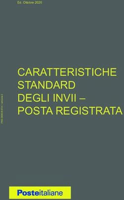 CARATTERISTICHE STANDARD DEGLI INVII - POSTA REGISTRATA - Ed. Ottobre 2020