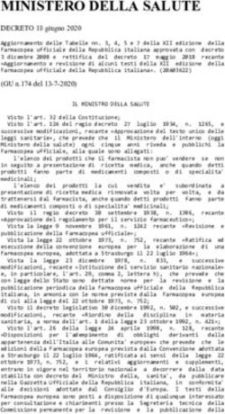 MINISTERO DELLA SALUTE - DECRETO 18 giugno 2020 - ASFI
