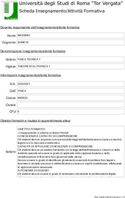 Università degli Studi di Roma "Tor Vergata" Scheda Insegnamento/Attività Formativa