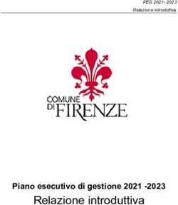 Relazione introduttiva - Piano esecutivo di gestione 2021 -2023 - PEG 2021- 2023 Relazione introduttiva - Comune di Firenze
