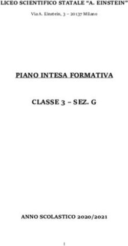 PIANO INTESA FORMATIVA CLASSE 3 - SEZ. G - LICEO SCIENTIFICO STATALE "A. EINSTEIN" - ANNO SCOLASTICO 2020/2021 - Liceo Scientifico ...