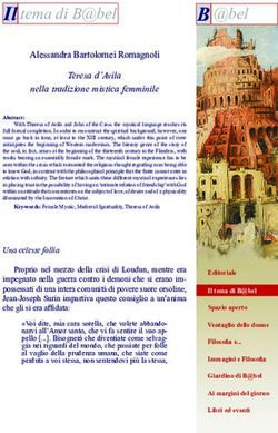 TERESA D'AVILA NELLA TRADIZIONE MISTICA FEMMINILE - ROMA TRE-PRESS