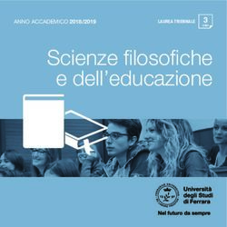 Scienze fi losofi che e dell'educazione - ANNO ACCADEMICO 2018/2019 - Unife