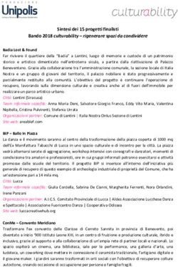 Sintesi dei 15 progetti finalisti Bando 2018 culturability - rigenerare spazi da condividere