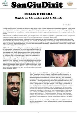 SanGiuDixit FOLLIA E CINEMA - Viaggio in una delle menti pi&ugrave; geniali del XX secolo - Istituto Paritario San Giuseppe