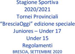 Stagione Sportiva 2020/2021 Tornei Provinciali "BresciaOggi" edizione speciale Juniores - Under 17 Under 15 Regolamenti - BRESCIA, SETTEMBRE 2020