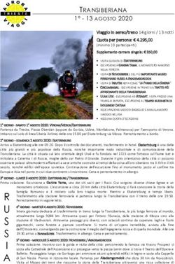 TRANSIBERIANA 1 - 13 AGOSTO 2020 - Aurora Viaggi