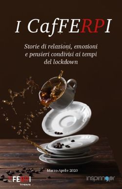 I CAFFERPI STORIE DI RELAZIONI, EMOZIONI E PENSIERI CONDIVISI AI TEMPI DEL LOCKDOWN - INSPIRINGPR