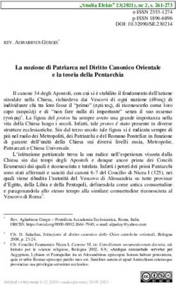 La nozione di Patriarca nel Diritto Canonico Orientale e la teoria della Pentarchia