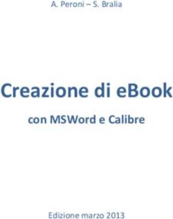 Creazione di eBook con MSWord e Calibre - A. Peroni - S. Bralia - Edizione marzo 2013