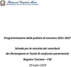 Programmazione della politica di coesione 2021-2027 Scheda per la raccolta dei contributi dei Partecipanti ai Tavoli di confronto partenariale ...