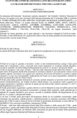 STATUTO DEL FONDO DI ASSISTENZA SANITARIA INTEGRATIVA PER I LAVORATORI DIPENDENTI DELL'INDUSTRIA ALIMENTARE - Fondo FASA